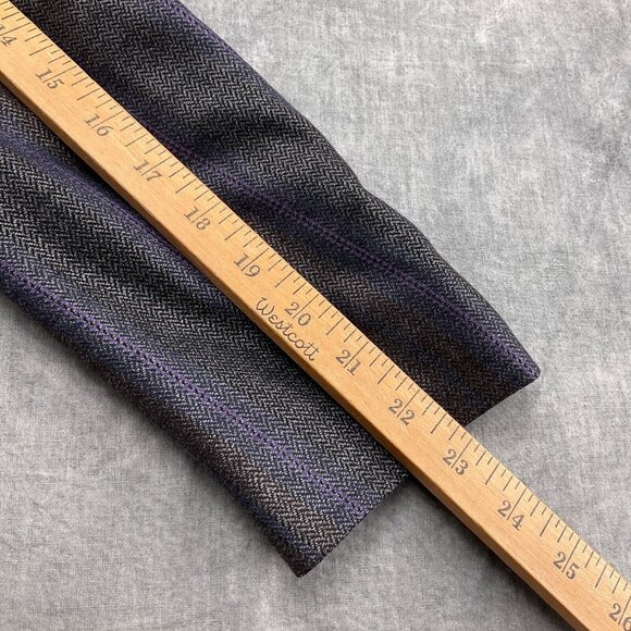 Escada Blazer Women 34 Gray Purple Stripe Herringbone Layer Collar Classic - Picture 6 of 10